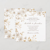 Invitation Élégant blanc floral Bible Verse Mariage chrétien (Devant / Derrière)