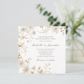 Invitation Élégant blanc floral Bible Verse Mariage chrétien (Debout devant)