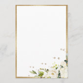 Invitation Elégant blanc Floral or Mariage (Dos)