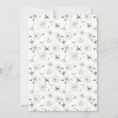 Invitation Elégant Blanc Floral Verdure Baby shower simple (Dos)