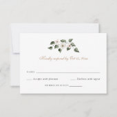 Invitation Elégant Blanc Floral Verdure Ivy Wedding RSVP (Devant)