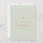 Invitation Élégant Blanc Floral Vieilli Sage Baptême (Dos)