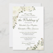 Invitation Élégant blanc ivoire Boho Floral Mariage (Devant)