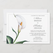Invitation Elégant blanc ivoire Calla Lily Mariage (Devant)