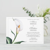 Invitation Elégant blanc ivoire Calla Lily Mariage (Debout devant)