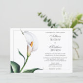 Invitation Elégant blanc ivoire Calla Lily Mariage (Debout devant)