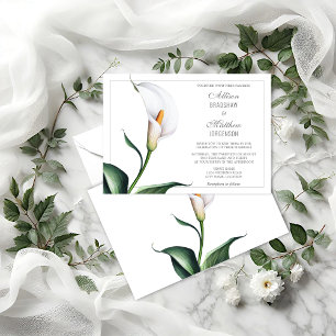 Invitation Elégant blanc ivoire Calla Lily Mariage