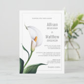 Invitation Elégant blanc ivoire Calla Lily Mariage (Debout devant)