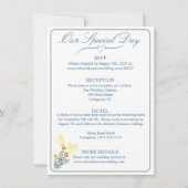 Invitation Elégant blanc, jaune et vert teintes Mariage flora (Dos)