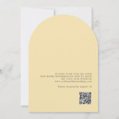 Invitation Elégant Blanc Jaune Or Fleurs QR Code Mariage (Dos)