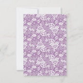 INVITATION ÉLÉGANT BLANC LACE VIOLET RSVP (Dos)