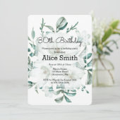 Invitation Elégant Blanc Magnolia Verdure 30e anniversaire (Debout devant)