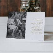 Invitation Élégant Blanc & Or Personnalisé 50e Anniversaire d