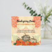 Invitation Elégant Blanc Orange Citrouilles Chute Thanksgivin (Debout devant)