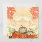Invitation Elégant Blanc Orange Citrouilles Chute Thanksgivin (Dos)