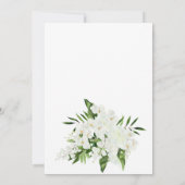 Invitation Elégant blanc Orchidées Bohème COUPLE DOUCHE (Dos)