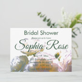 Invitation Elégant blanc pêche orange roses (Debout devant)