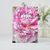 Invitation Élégant blanc rose fleurs florales pivoines (Debout devant)