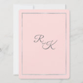 Invitation Elégant blanc Roses Argent Frame rose Mariage (Dos)