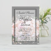 Invitation Elégant blanc roses bébés respirer nuptiale douche (Debout devant)