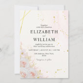 Invitation Élégant blanc Roses minimaliste Mariage (Devant)