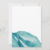 Invitation Elégant blanc Turquoise Aquarelle Floral Peony Mar (Dos)