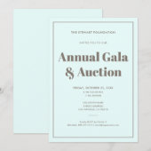 Invitation Élégant Bleu Aqua Pastel Minimaliste Événement Com (Devant / Derrière)