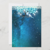 Invitation Elégant bleu Aqua Turquoise Mariage de feuilles de (Dos)