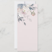 Invitation Elégant bleu aquarelle Fiançailles floral (Dos)