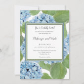 Invitation Elégant bleu aquarelle Hydrangea Floral Mariage (Devant)