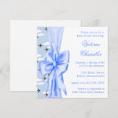 Invitation Elégant Bleu Avion Baby Boy Douche (Devant / Derrière)