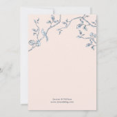 Invitation Elégant bleu & blanc mariage de toile française (Dos)