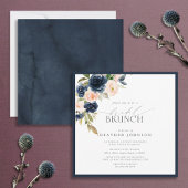 Invitation Elégant Bleu bleu bleu bleu Blush rose Bridal Brun