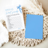 Invitation Élégant Bleu Bow Bridal Mot Scramble Jeu