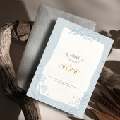 Invitation Élégant bleu chic floral Mariage islamique Monogra