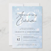 Invitation Élégant bleu classique aquarelle 70e anniversaire  (Devant)