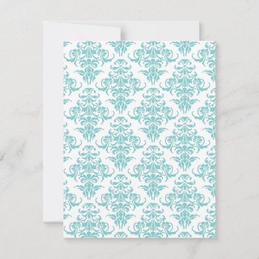 Invitation Élégant Bleu Damask Pattern Bachelorette Party (Dos)