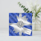 Invitation Élégant Bleu de la Marine royale (Debout devant)