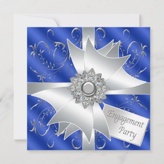 Invitation Élégant Bleu de la Marine royale (Devant)