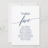 Invitation Élégant bleu de la marine Tableau 5 Tableau de siè (Dos)