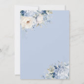 Invitation Elégant bleu Dusty Aquarelle Boho Floral Mariage (Dos)