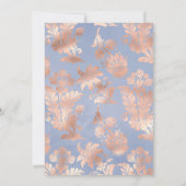 Invitation Elégant bleu Dusty et Rose or Mariage Floral (Dos)