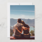 Invitation Elégant bleu Dusty Fleurs Floral Mariage Photo (Dos)