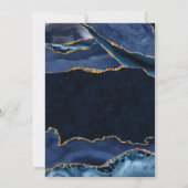Invitation Élégant Bleu et Parties scintillant Or Agate Sweet (Dos)