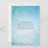 Invitation Elégant bleu et Turquoise aquarelle Plage Mariage (Dos)