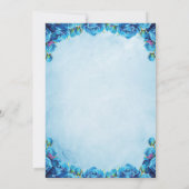 Invitation Élégant bleu et vert Floral Mariage islamique (Dos)