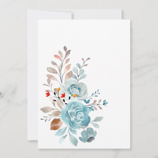 Invitation Elégant Bleu Fleur sauvage Noir Fête des Mères Bru (Dos)