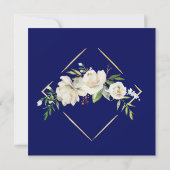 Invitation  | Élégant bleu floral (Dos)