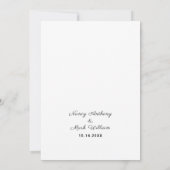 Invitation Elégant bleu floral doré mariage (Dos)