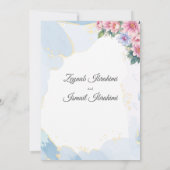 Invitation Élégant bleu floral Mariage musulman musulman isla (Dos)